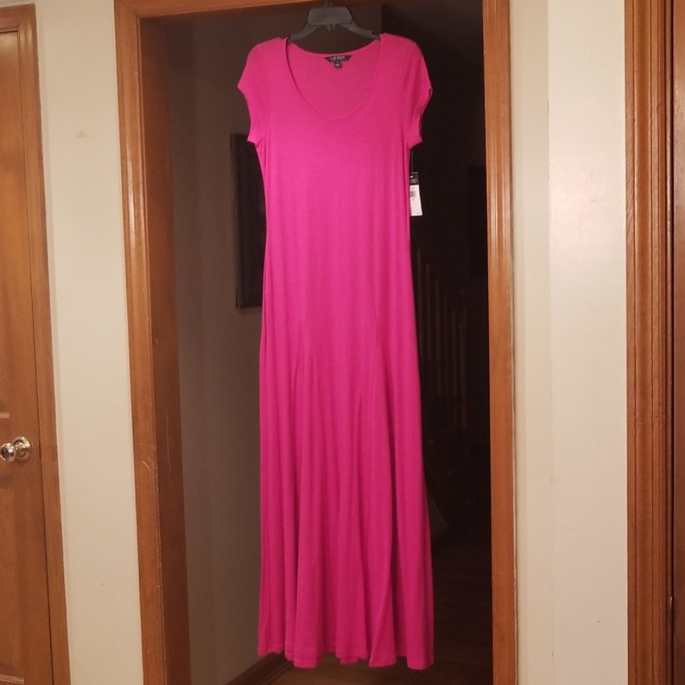 Ralph Lauren  hot pink T shirt maxi dress Medium